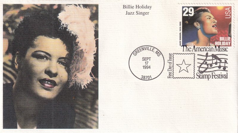 1994,Honoring Billie Holiday, Mystic, FDC (E14915)