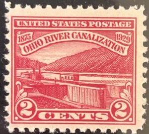 Scott #681 1929 2¢ Ohio River Canalization MNH OG