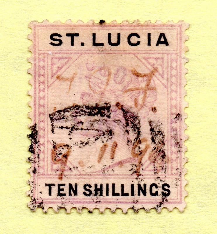 Saint Lucia - SG# 52 Used/ 10 Shilling QV  -  Lot 0915196