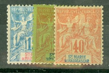 B: St Marie de Madagascar 1-13 mint CV $370; scan shows only a few