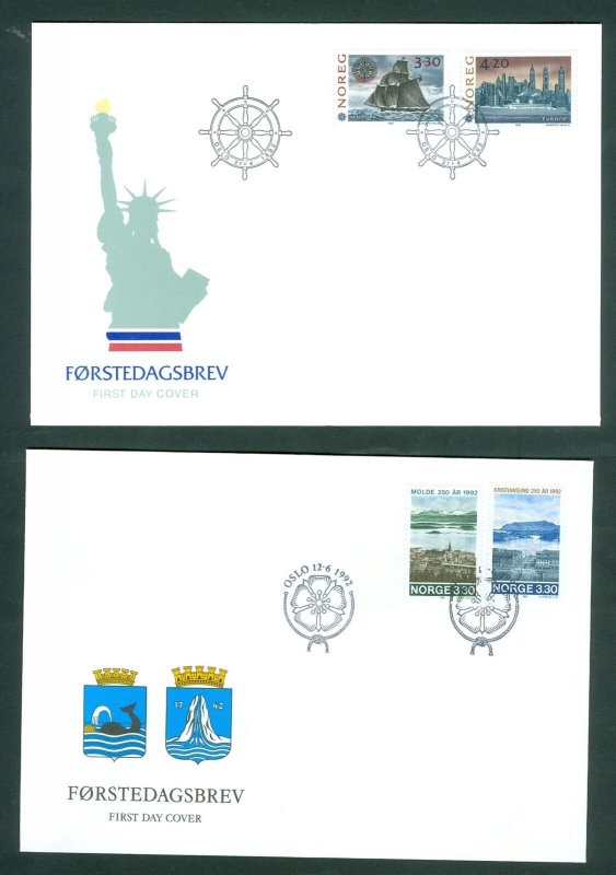 Norway. FDC 1992 Post Norway Complete 11 FDC With Folder. 8 Scan.