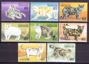 1999 Central African Republic 2329-2336 Cats 15,00 €