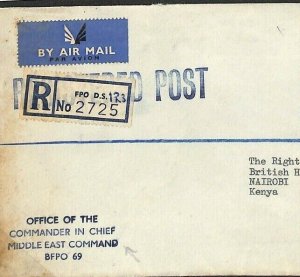 GB FORCES OFFICIAL COVER Middle East *Commander-in-Chief* Kenya 1965 AG294