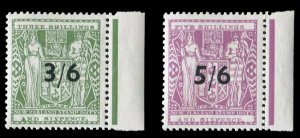 New Zealand #AR71-72 (SG F187-188) Cat£220, 1940 3sh6p and 5sh6p, sheet marg...