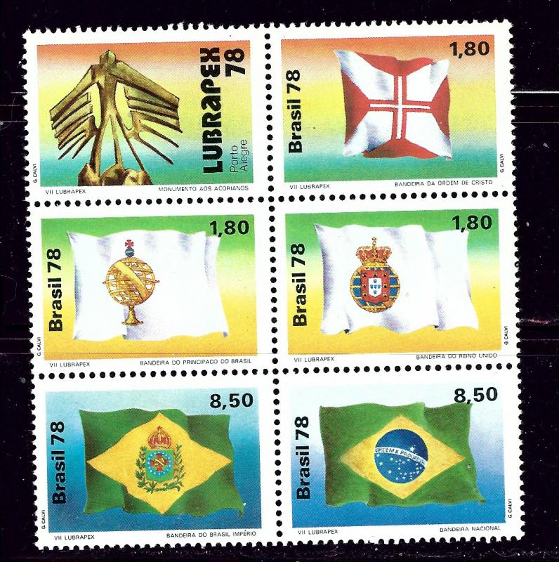 Brazil 1581a MNH 1978 Block of 6