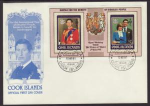 Cook Islands B98a Royal Wedding 1981 U/A FDC