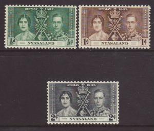 1937 Nyasaland Coronation Set Mint SG127/129