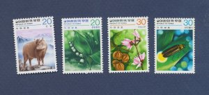 KOREA - Scott 1153-1154, 1157-1158 - FVF MNH - Flowers, Insects - 1976