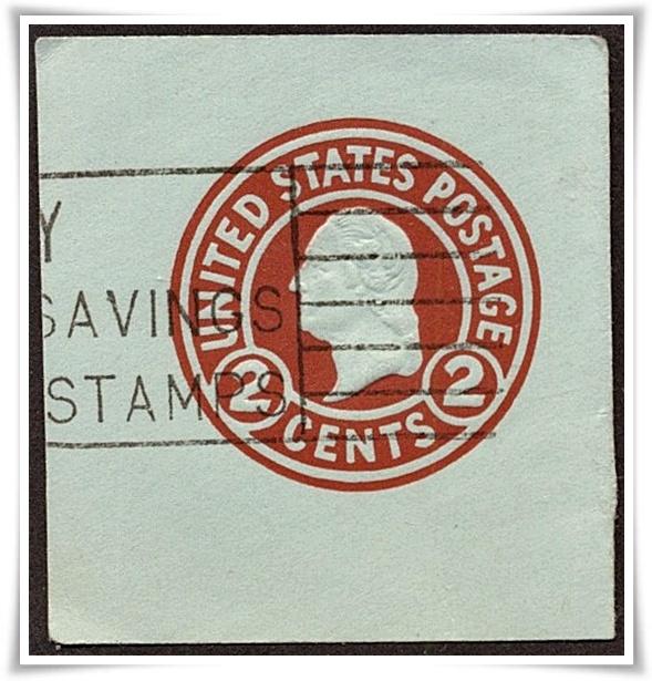 SC#U432 2¢ Washington Cut Square (Used) 