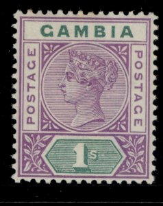 GAMBIA QV SG44, 1s violet and green, LH MINT. Cat £42.