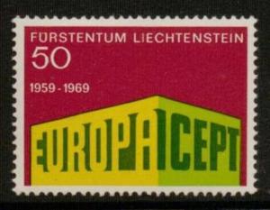 LIECHTENSTEIN SG499 1969  EUROPA MNH