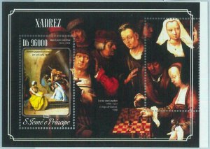 M1658 - S TOME & PRINCIPE,ERROR, 2014 MISPERF SHEET: Chess, Lucas van Leyden Art