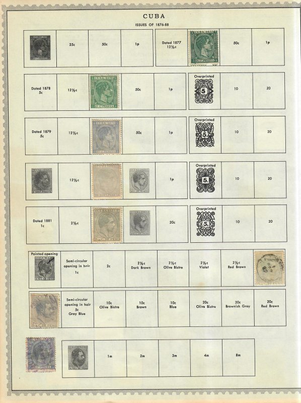 Cuba Stamp Collection On Album Pages Mixed Condition Lot