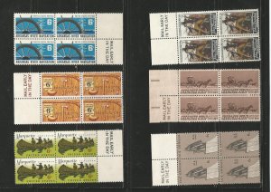 USA Stamps #1356 thru 1361 Blocks of 4