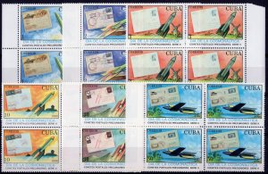 Space 1990 Spacecraft and rocket mail covers Block of 4 Cuba Sc#3207/3212 MNH