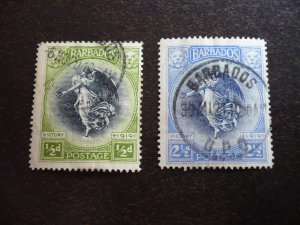 Stamps - Barbados - Scott# 141,144 - Used Part Set of 2 Stamps