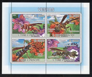 St. Thomas and Prince 1939 MNH Paper Wasp Souvenir Sheet from 2009