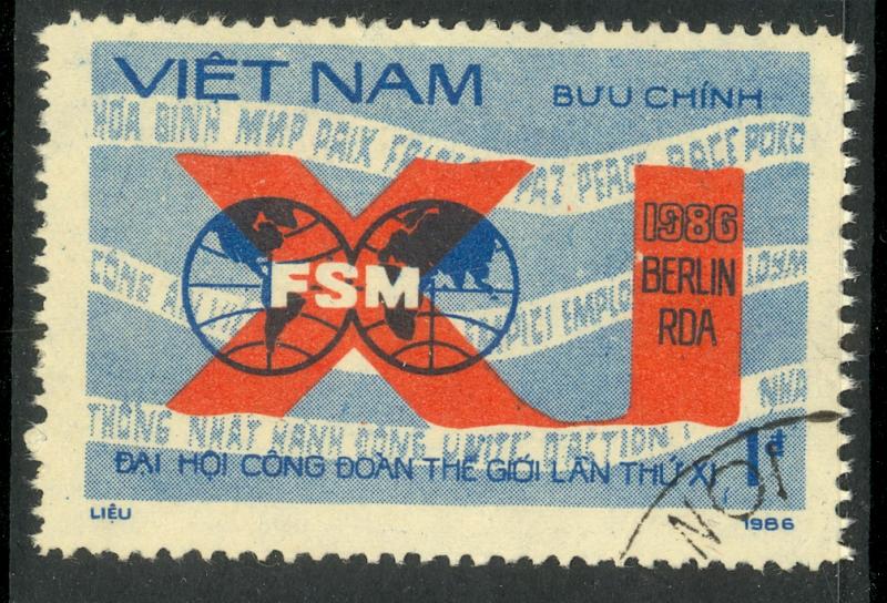 VIETNAM 1986 Complete TRADE UNION CONGRESS Issue Scott No. 1676 CTO Used