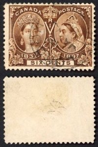 Canada SG129 6c Brown (small surface rub) 1897 Jubilee Cat 140 pounds