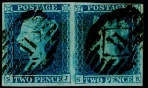 SG14, 2d blue, FINE USED. Cat £180+. FULL MARGINS. SJ SK