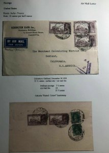 1939 Calcutta India Remington Rand Censored Airmail Cover To Oakland Ca USA