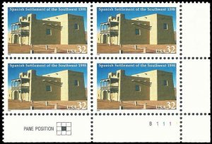 PCBstamps   US #3220 PB $1.28(4x32c)Spanish Settlement/ Southwest, MNH, (4)