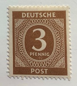 Germany 1946 Scott 532 MH -  3pf, Numeral