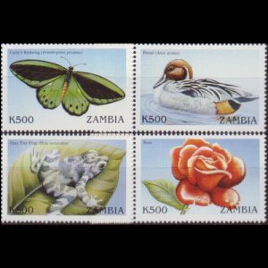 ZAMBIA 1999 - Scott# 822-5 Wildlife Set of 4 NH