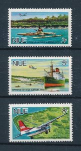 [112487] Niue 1970 Opening airport airplane ship canoe  MNH