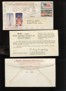 RRI ROCKET # 4 FLOWN COVER DEC 31 1958 NEVADA TO NIPTON CALIFORNIA (HR1111)