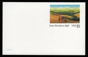 #UX123 15c Iowa Territory Sesquicentennial, Mint **ANY 5=FREE SHIPPING**
