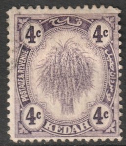 Malaya Kedah Scott 29 - SG54, 1922 Wheatsheaf 4c MH*