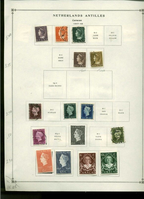 Collection, Netherlands Antilles Part A Scott Album Pages, 1873/1989, Cat $211