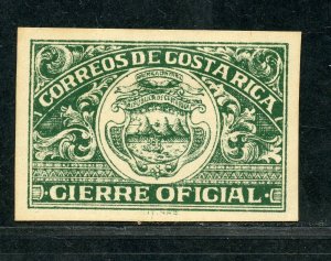 COSTA RICA OFFICIAL SEAL MINT LIGHTLY HINGED AS SHOWN