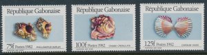 Gabon 519-521,MNH.Michel 836-838. Shells 1982.Phyllonotus duplex, Chama, Cardium