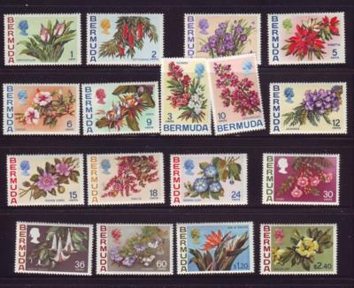 Bermuda Sc 255-71 1970 Flowers long stamp set mint NH