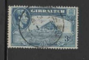 GIBRALTAR #111 1938-49 3p KING GEORGE VI F-VF USED f