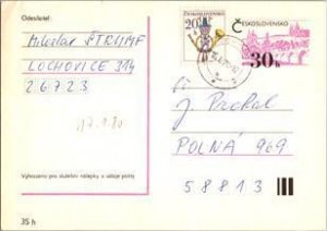 Czechoslovakia, Worldwide Government Postal Card