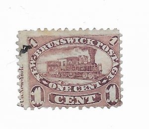 New Brunswick #6 Margin Used - Stamp - CAT VALUE $20.00+++