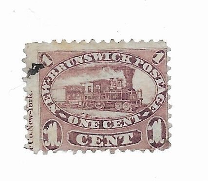 New Brunswick #6 Margin Used - Stamp - CAT VALUE $20.00+++