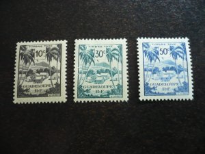 Stamps - Guadeloupe - Scott# J38-J40 - Mint Hinged Part Set of 3 Stamps