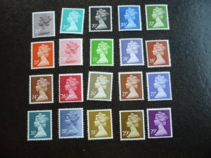 Stamps-Great Britain-Scott#MH113-MH140- Mint Never Hinged Part Set of 20 Machins