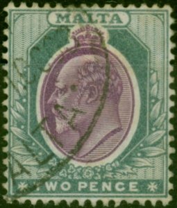 Malta 1903 2d Purple & Grey SG40 Fine Used 