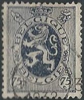 Belgium 210 (used) 75c lion, dk blue (1930)