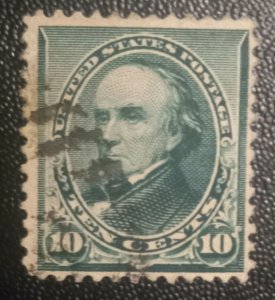 US Scott #226 VF Used ,Daniel Webster 10c Green (1890):
