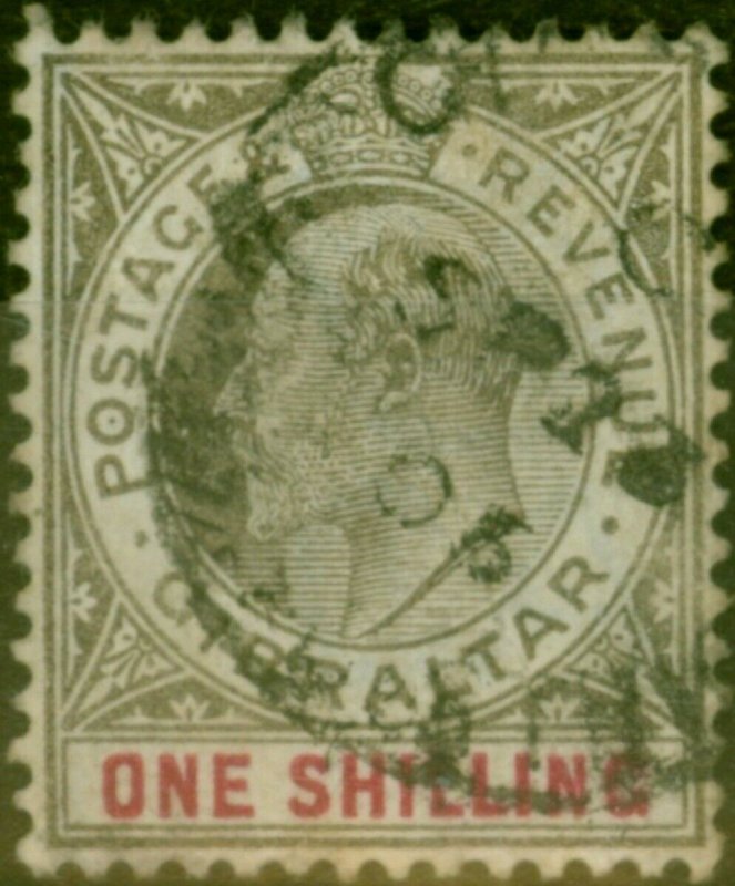 Gibraltar 1903 1s Black & Carmine SG51 Fine Used (2) 