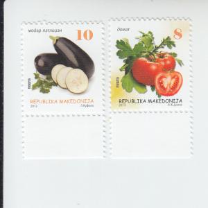 2013 Macedonia Vegetables (2) (Scott NA) MNH