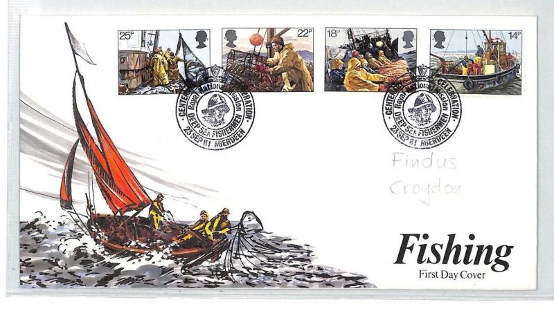 BM373 1981 GB Scotland Aberdeen Fishing FDC {samwells-covers} PTS