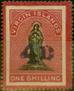 Virgin Islands 1888 4d on 1s Black & Rose-Carmine SG42 Fine MM-Variant 10