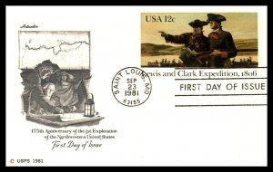 US UX91 Lewis and Clark Artmaster U/A FDC Postal Card